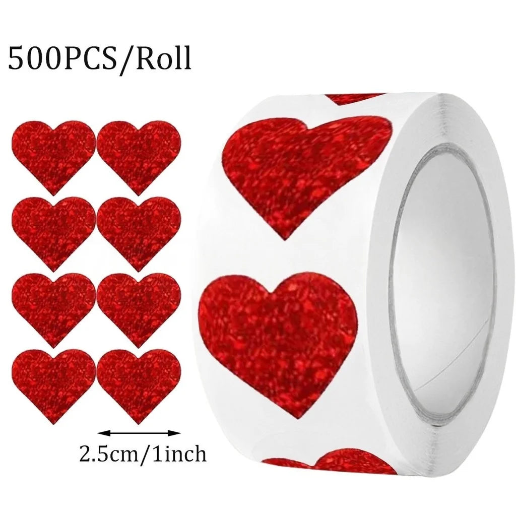 500-1000pcs Assorted Heart Stickers