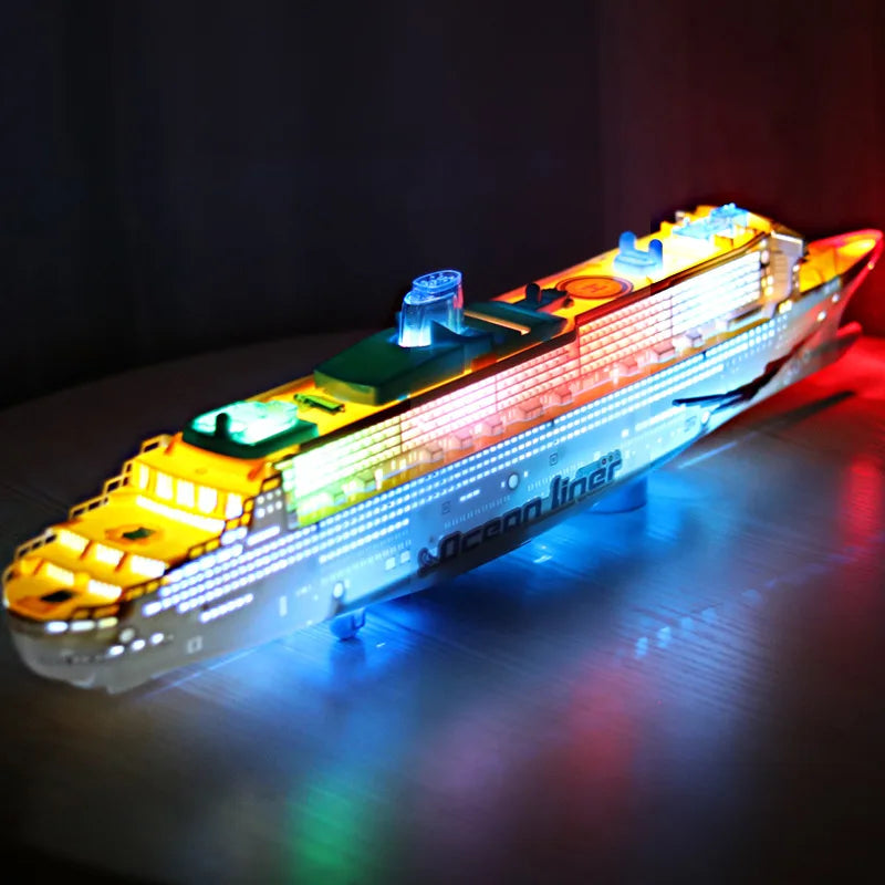 Cruise Ship Toy Ocean Liner Electric Ship Toy With Flashing Light And Sound
