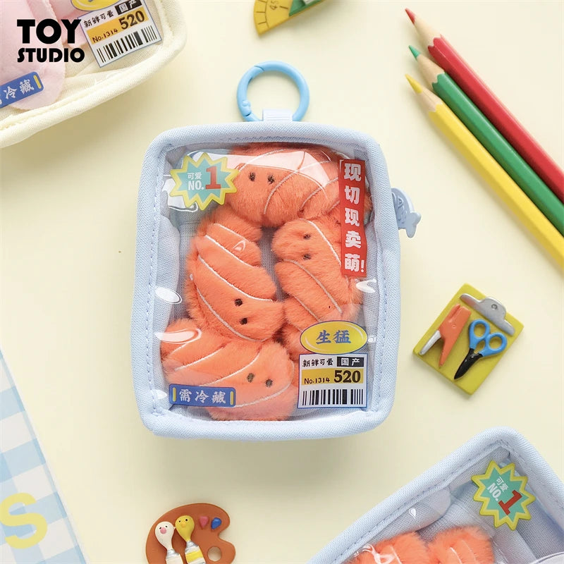 Cute Plush Seafood Keychain Collectible Wallet