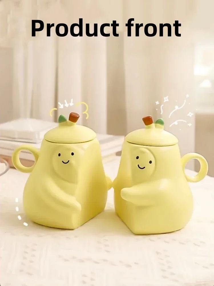 Pear Shape Couples Ceramic Mugs Never To Be Separated Hugging Pear Coffee Mugs Heat-resisting Water Cup Valentine's Day Gifts