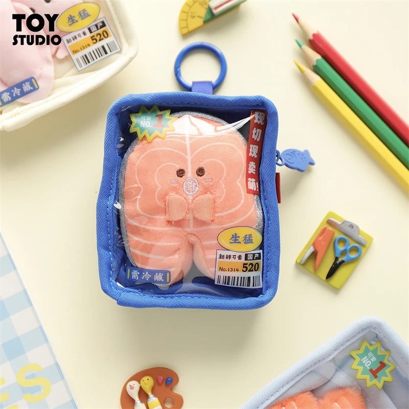 Cute Plush Seafood Keychain Collectible Wallet
