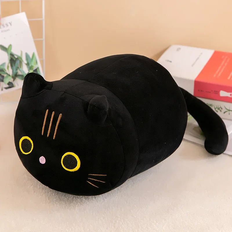 Plush Cat Toy Soft Cute Brown Stuffed Animal Cat Pillow