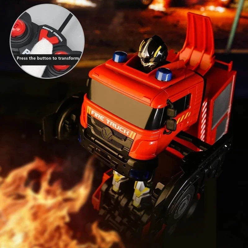 RC Firetruck Robot Transformer 2.4G Remote Control with Light Sound