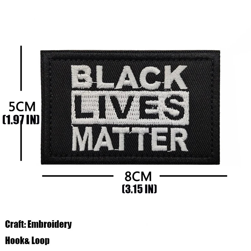 Blue Lives Matter Embroidery Patch Armband Badge Black Lives Matter Military Decorative Sewing Applique Embellishment