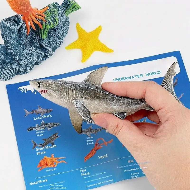30/37Pcs Children's Ocean World Toy Set, Lifelike Marine Animal Models for Play