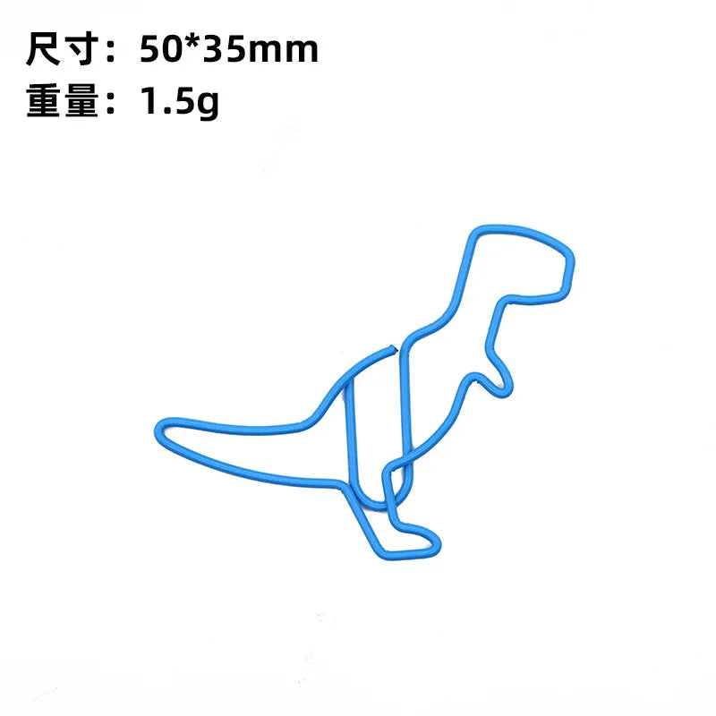 Dinosaur Paper Clip Special-shaped Cute Paper Clips Decorative Metal Clip Paper Office Accessories Stegosaurus Brachiosaurus