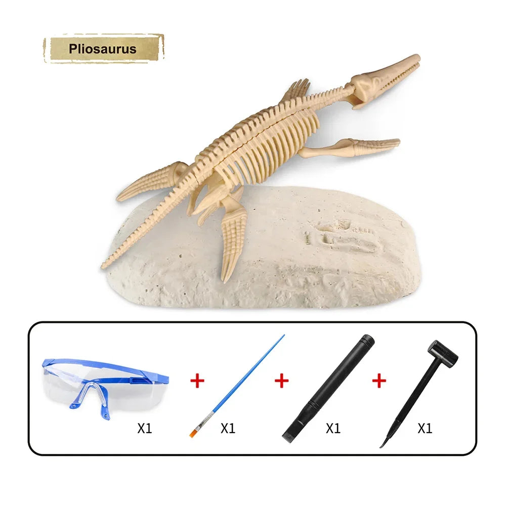 Dinosaur Fossil Excavation Kit Toys Jurassic Animal Skeleton Digging Archaeological Education