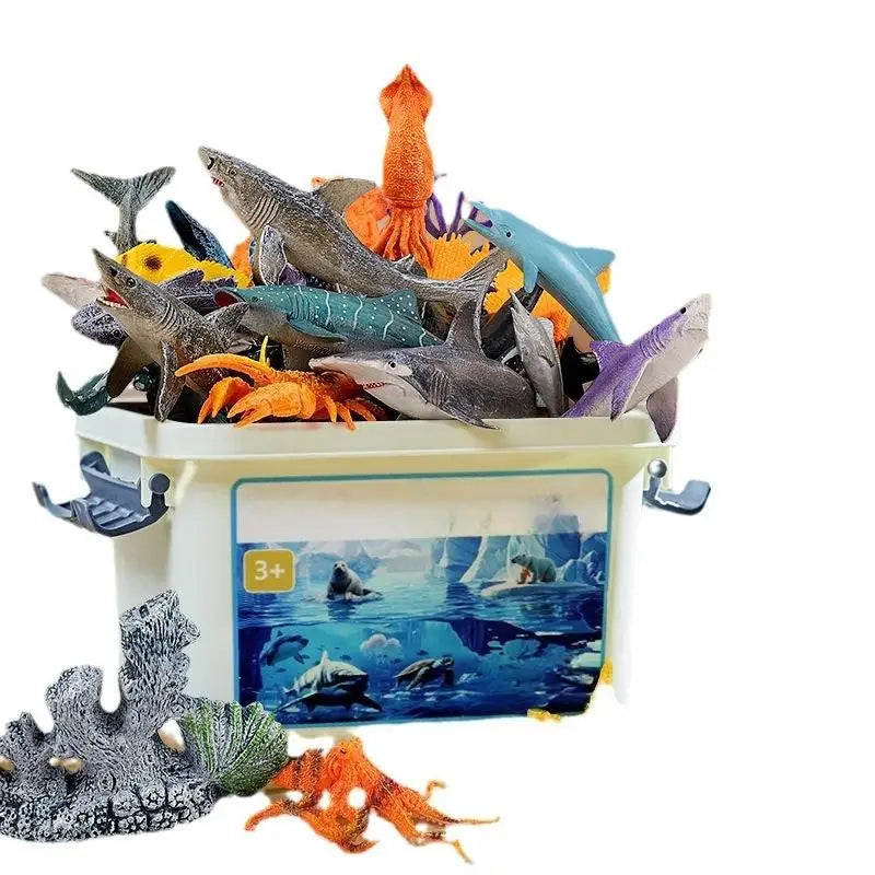 30/37Pcs Children's Ocean World Toy Set, Lifelike Marine Animal Models for Play