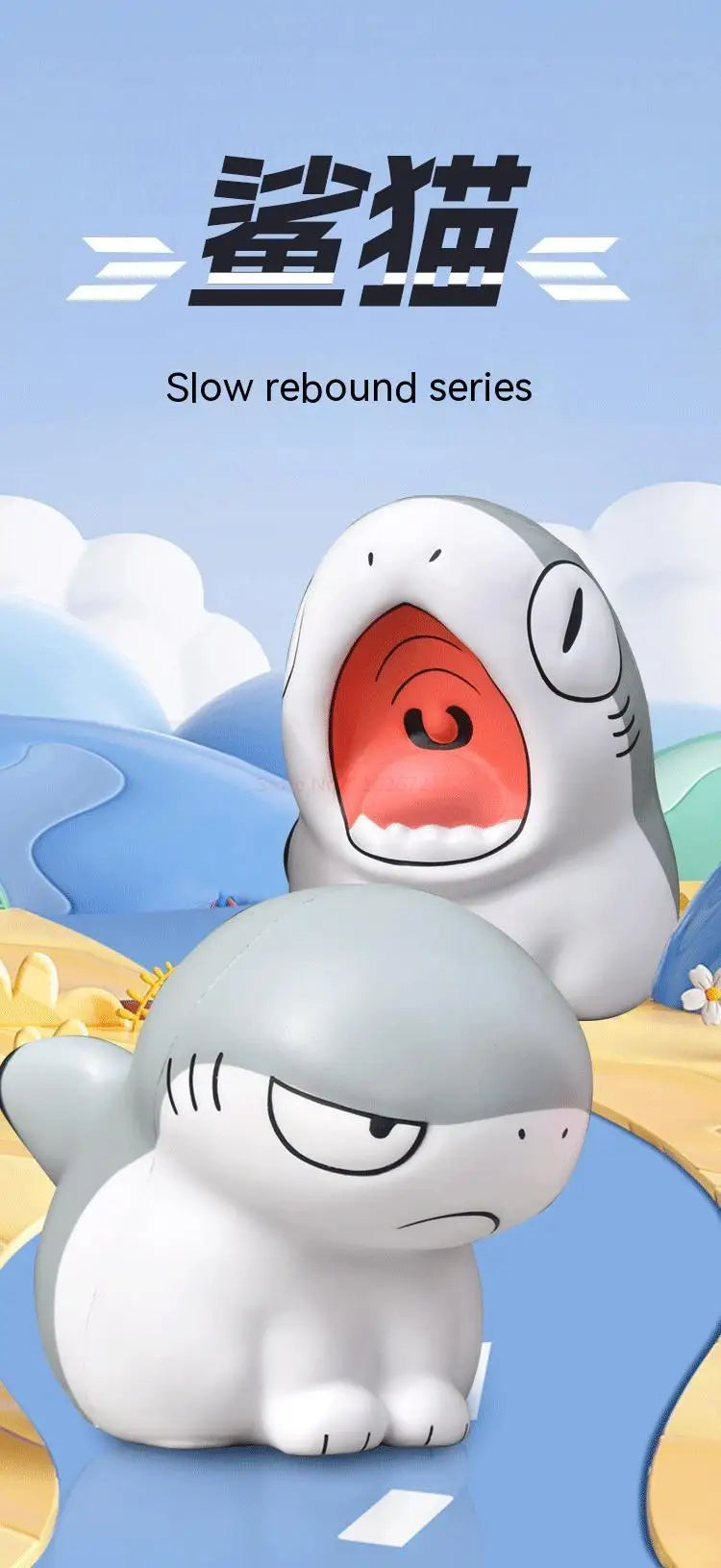 Shark Cat Sharkitty Squeeze Toys Slow Rising Stress Reliever Desktop Toys