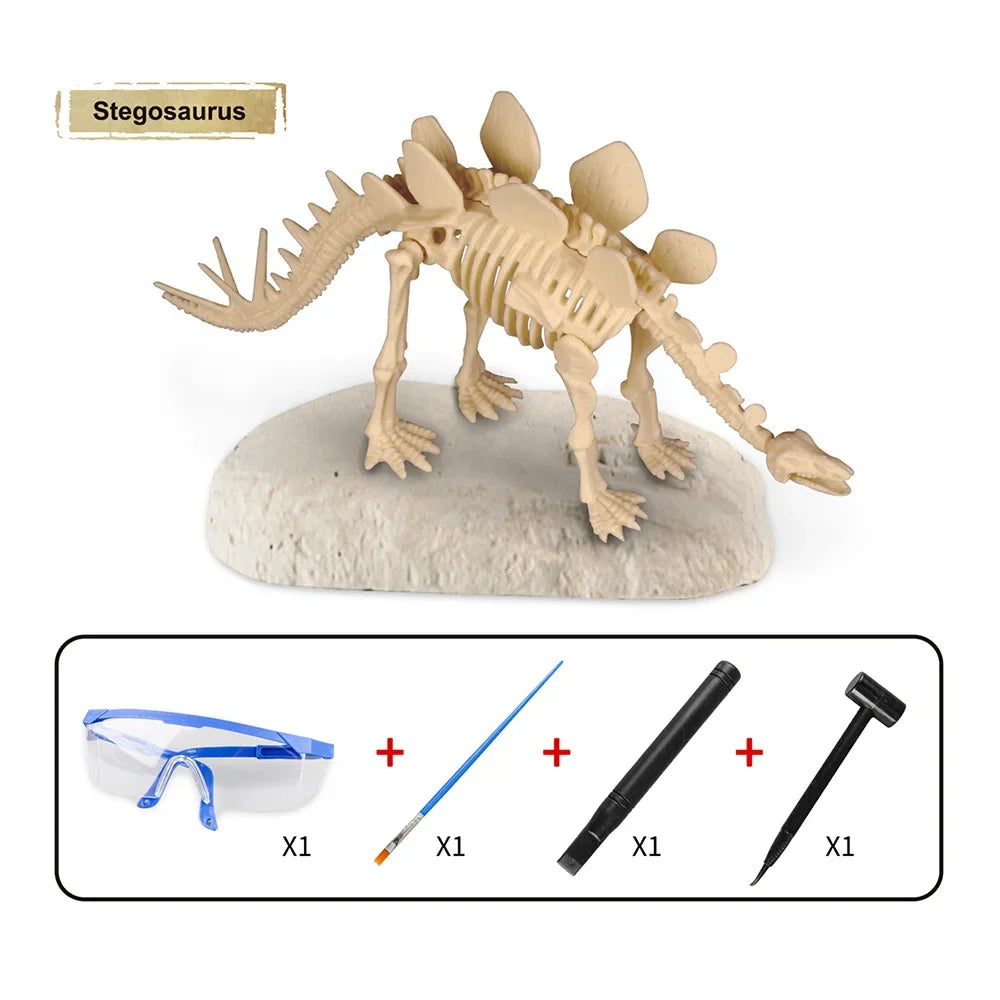 Dinosaur Fossil Excavation Kit Toys Jurassic Animal Skeleton Digging Archaeological Education