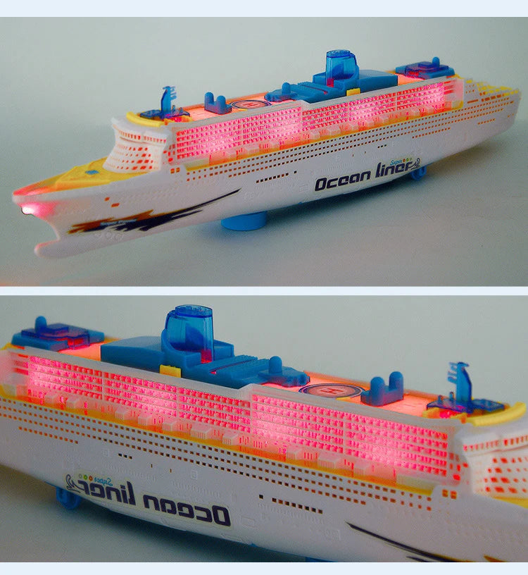 Cruise Ship Toy Ocean Liner Electric Ship Toy With Flashing Light And Sound