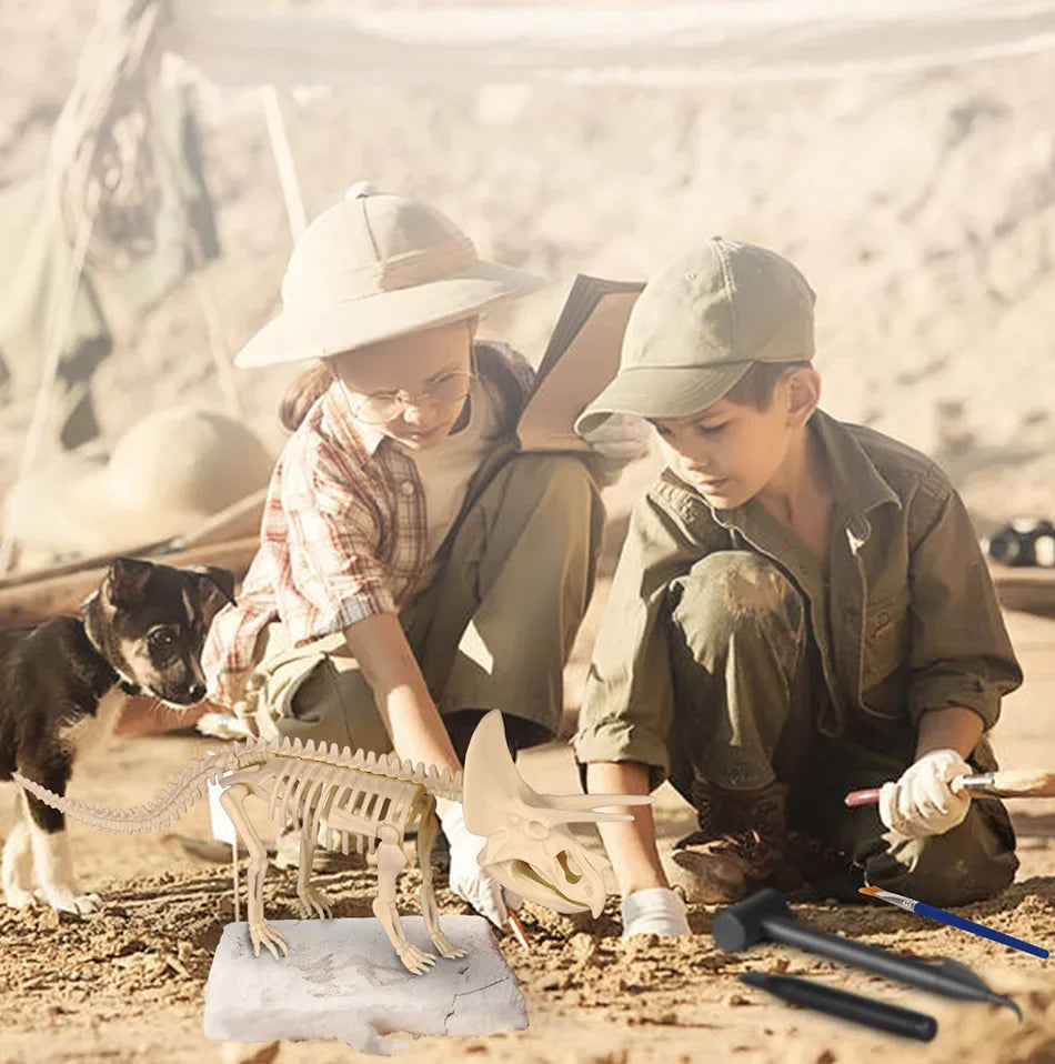 Dinosaur Fossil Excavation Kit Toys Jurassic Animal Skeleton Digging Archaeological Education