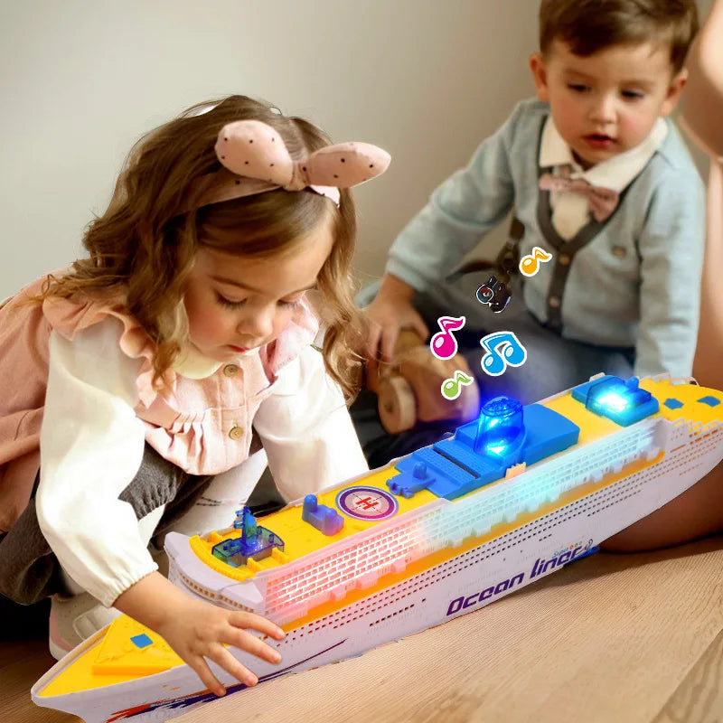 Cruise Ship Toy Ocean Liner Electric Ship Toy With Flashing Light And Sound