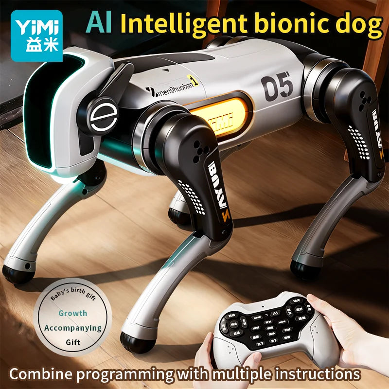 Robot Dog RC Stunt Toys 2.4GHZ Remote Control car with Mecanum Wheels, LED Eyes