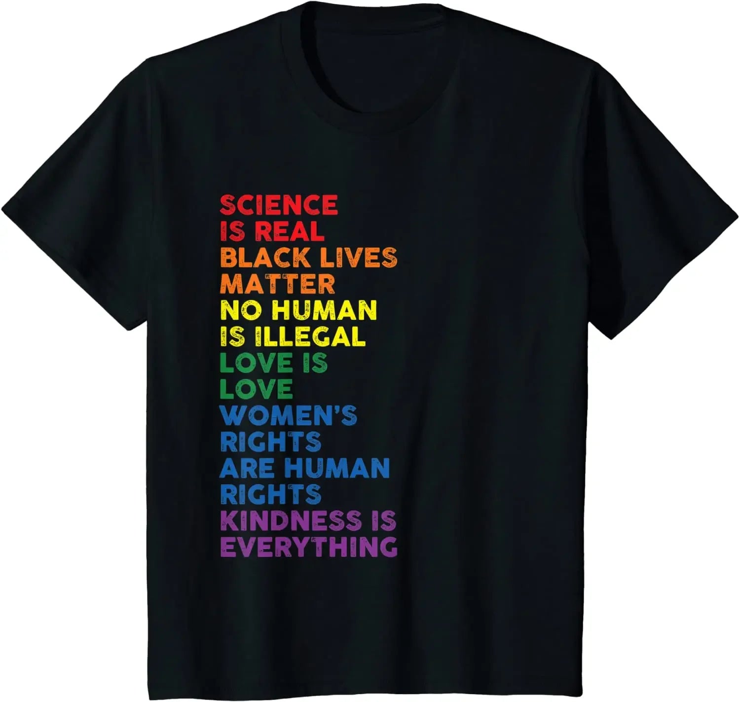 T Shirt Men Kawaii Summer Tops Tees Unisex Pride Science is Real Black Lives Matter Love