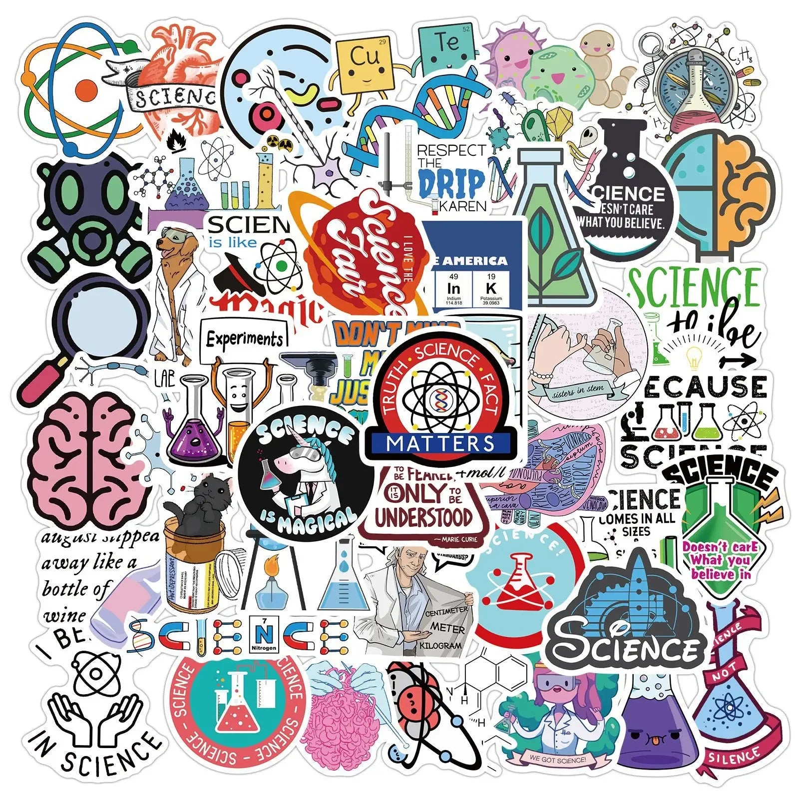 Science Stickers 50/100pcs