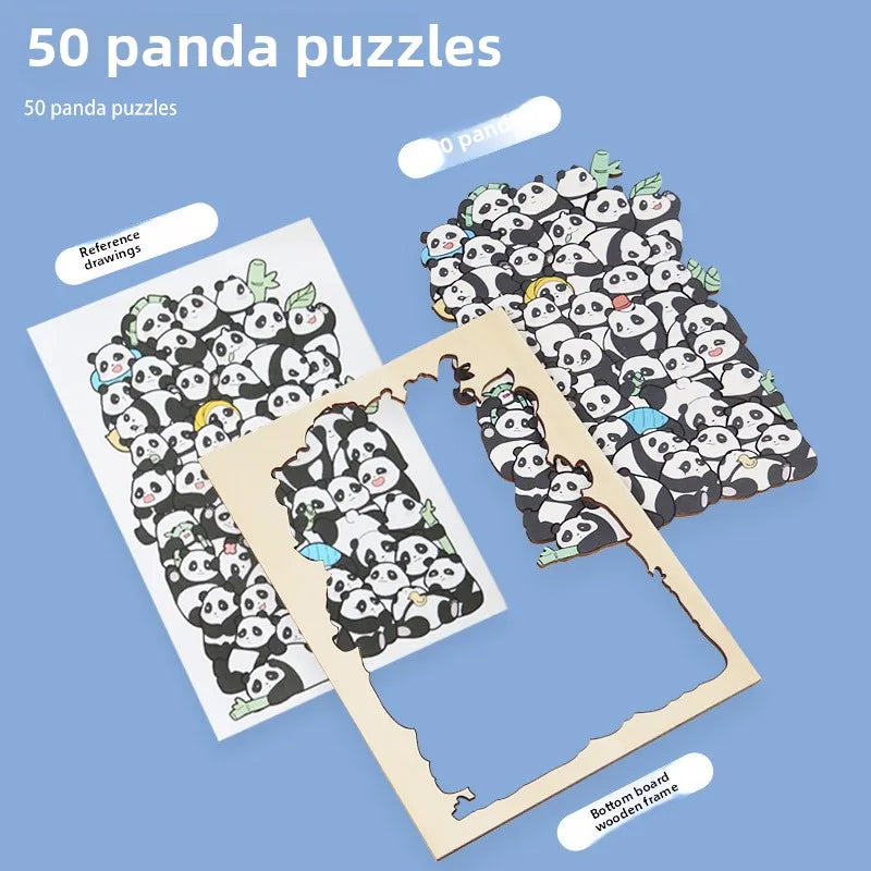 Wood Special-shaped Animal Puzzle Puppy Cat Puzzle Building Block Children's Creative Toy Gift