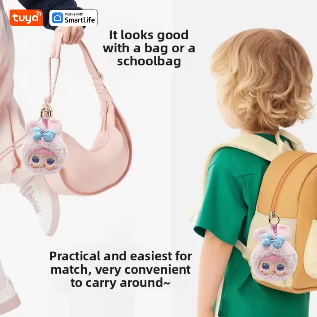 AI Plush Robot Keychain w/LED Eyes&Voice Control,Interactive Smart Toy USB Rechargeable Companion