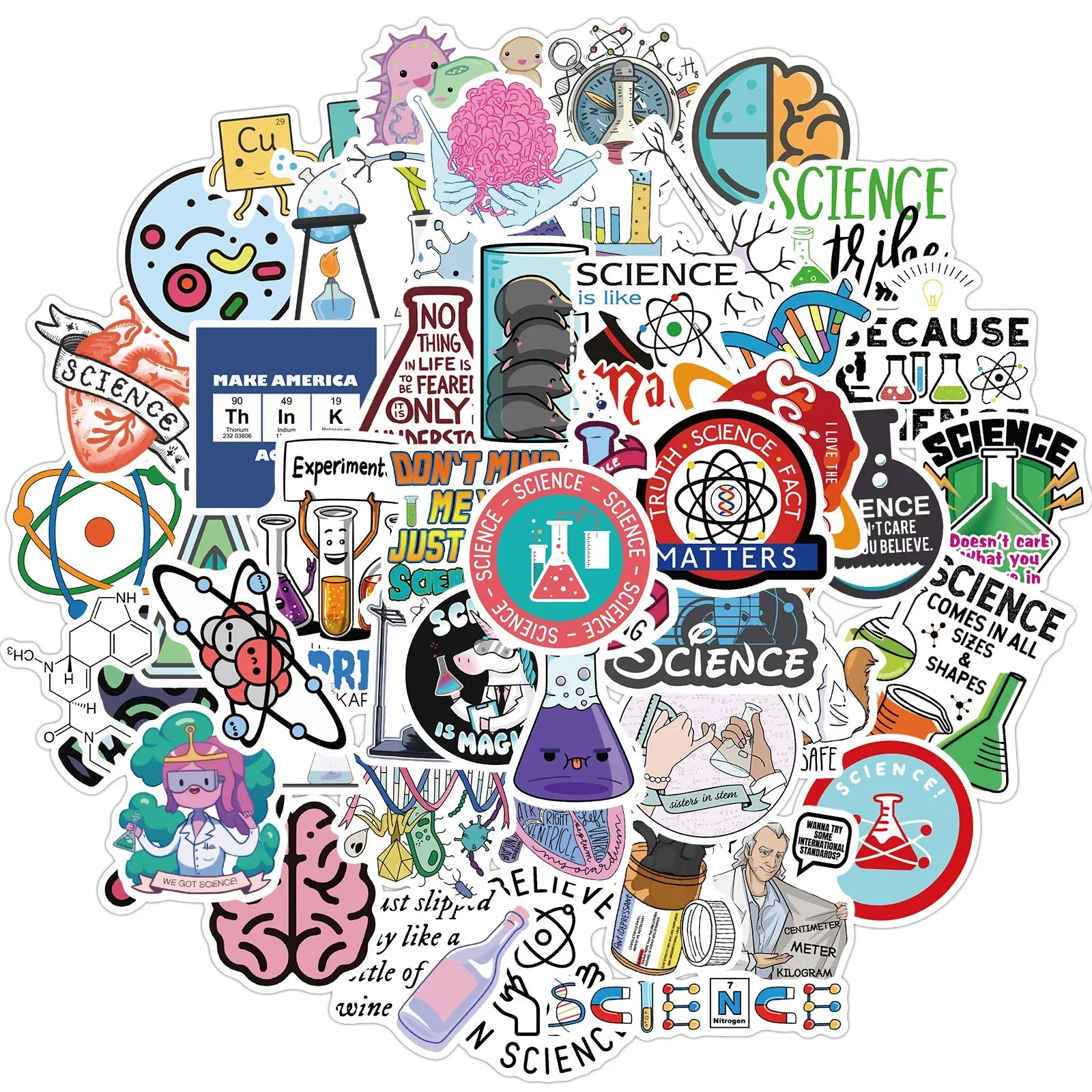 Science Stickers 50/100pcs