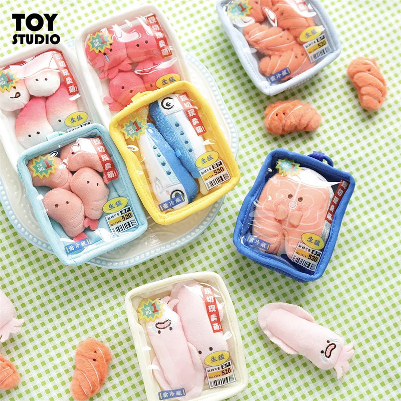 Cute Plush Seafood Keychain Collectible Wallet