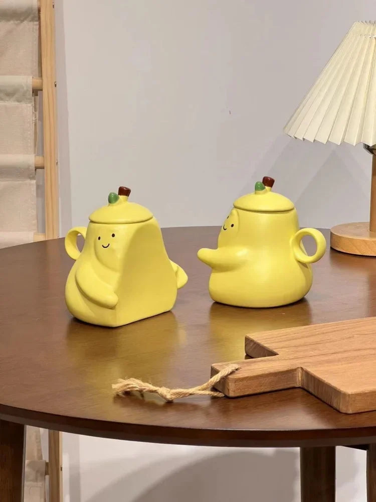 Pear Shape Couples Ceramic Mugs Never To Be Separated Hugging Pear Coffee Mugs Heat-resisting Water Cup Valentine's Day Gifts