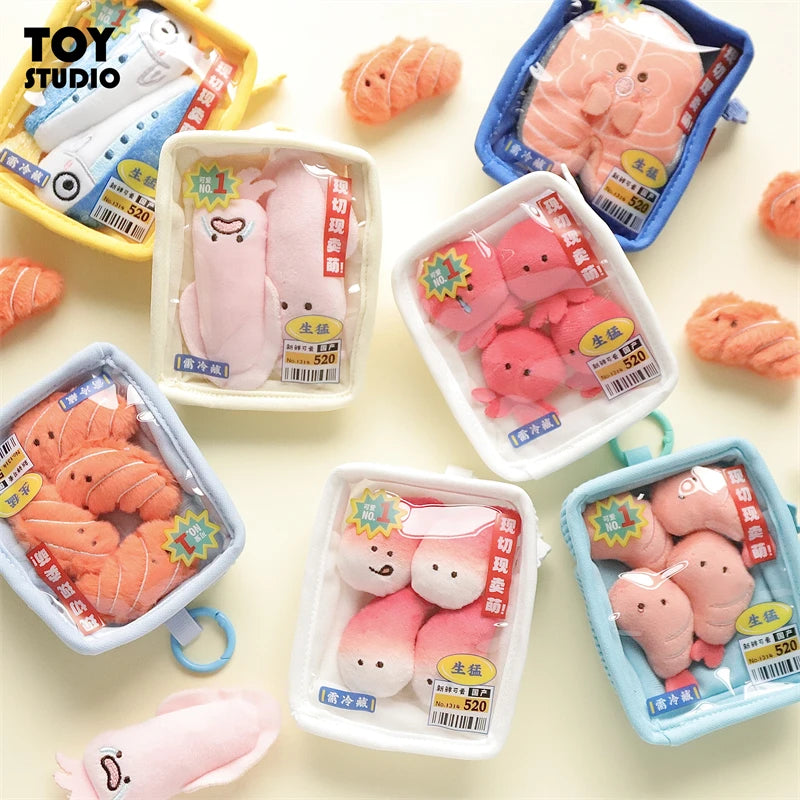 Cute Plush Seafood Keychain Collectible Wallet