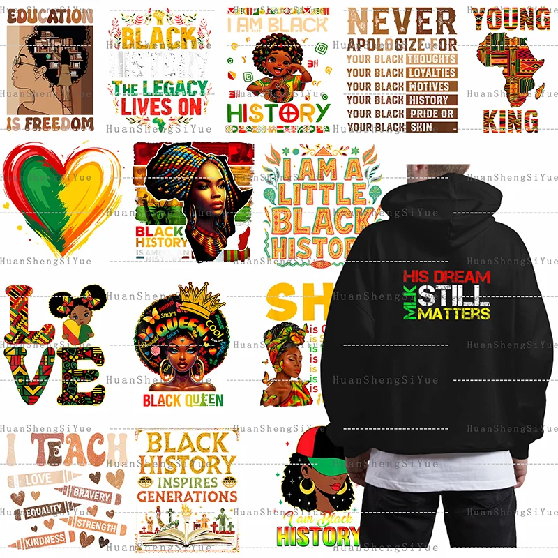 Black History Ironing Patch Clothes Jacket Heat Transfer Sticker