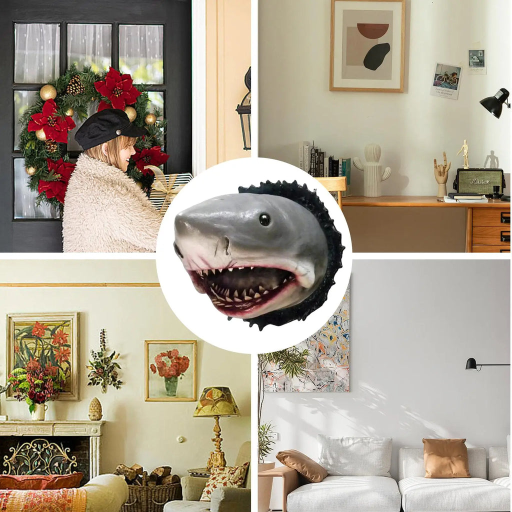 Shark Wall Sculpture 12x9x9cm Resin Wall Mounted Shark