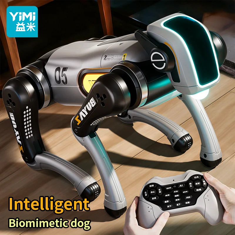 Robot Dog RC Stunt Toys 2.4GHZ Remote Control car with Mecanum Wheels, LED Eyes