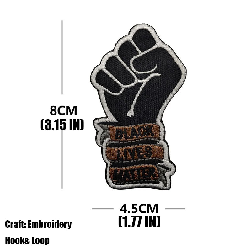 Blue Lives Matter Embroidery Patch Armband Badge Black Lives Matter Military Decorative Sewing Applique Embellishment