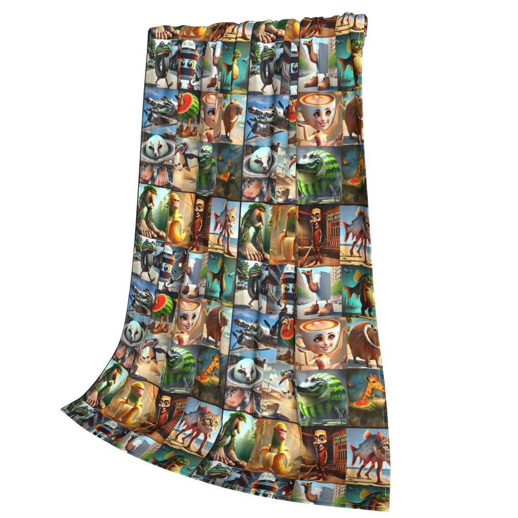 Brainrot Meme Italian Brain Rot Italian Brainrot Warm Soft Blanket Plush Bedding Throws Print Home Decor Flannel Sofa Bed Cover