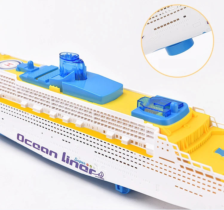 Cruise Ship Toy Ocean Liner Electric Ship Toy With Flashing Light And Sound