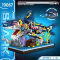 Ocean Shark Marine Biology Building Block set with display rack Lego DIY