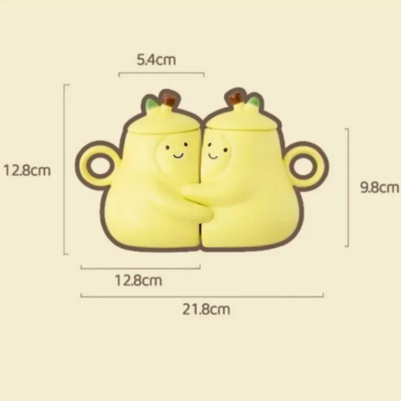 Cute Hugging Pears Matching Couple Ceramic Mugs