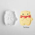 Cute Bear Love Heart Plastic 3D Cookie Molds Cutter