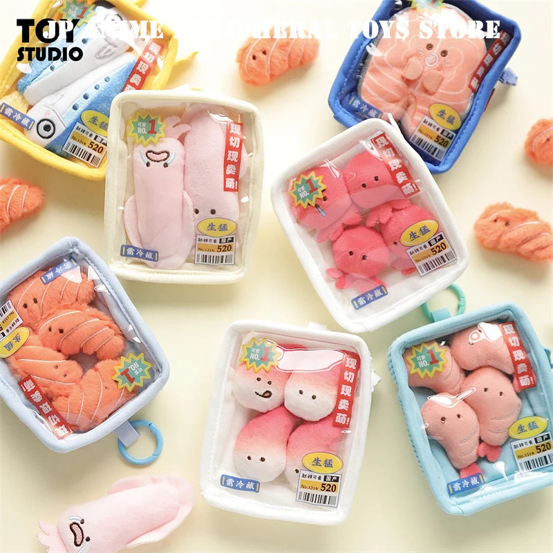 Cute Plush Seafood Keychain Collectible Wallet