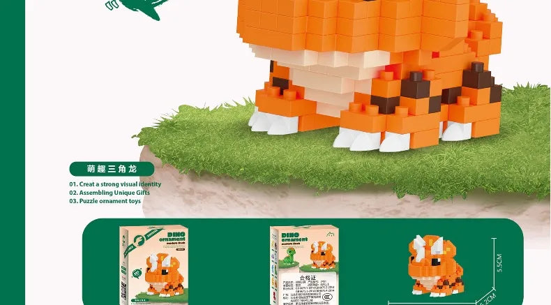 Dinosaur Park Mini Building Blocks Set Tyrannosaurus Rex Triceratops Lego DIY