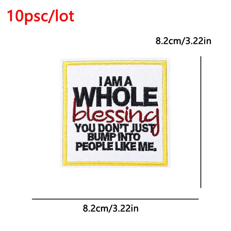 10Pcs/Lot Black History Embroidery Patch Iron-On Patches For Clothing