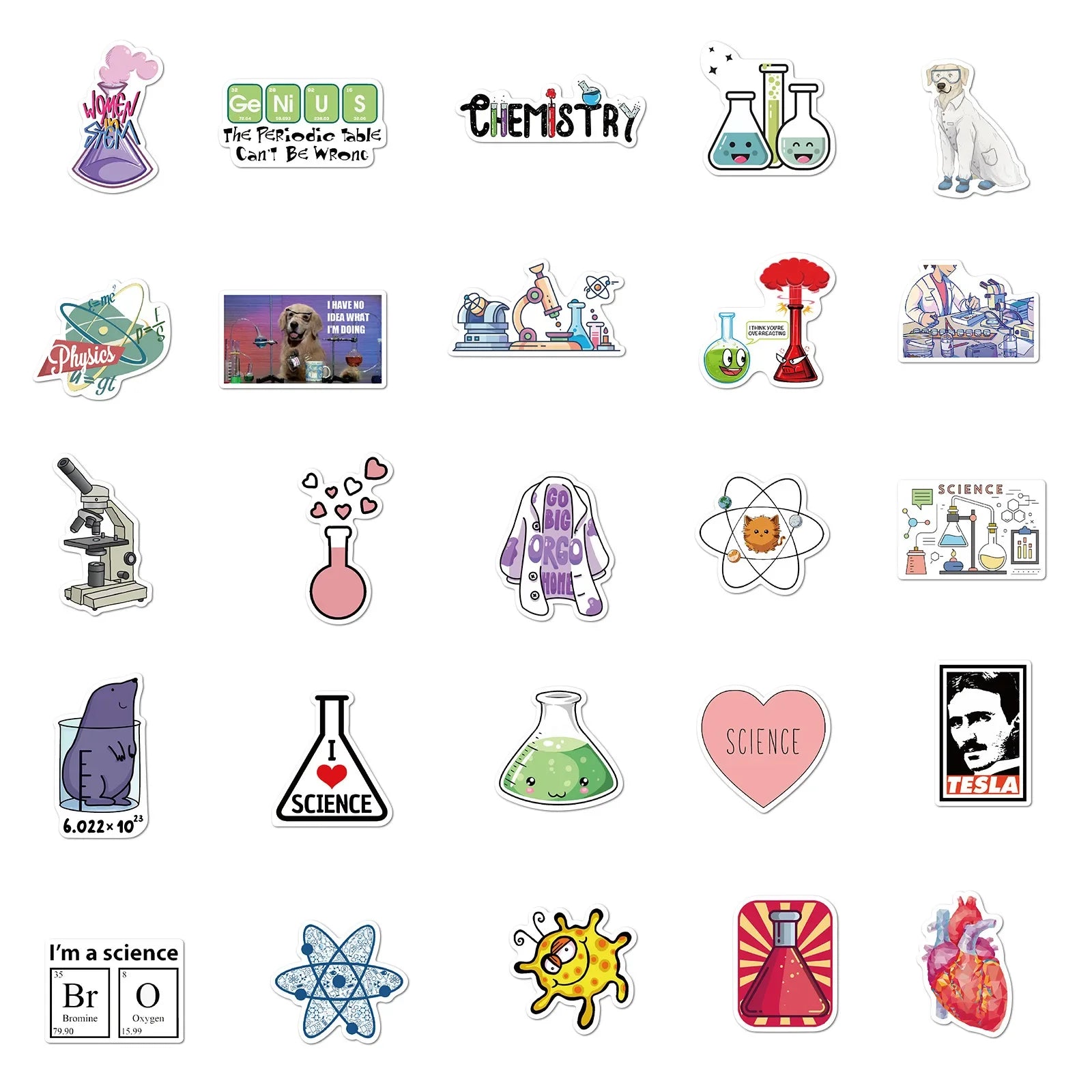 Science Stickers 50/100pcs
