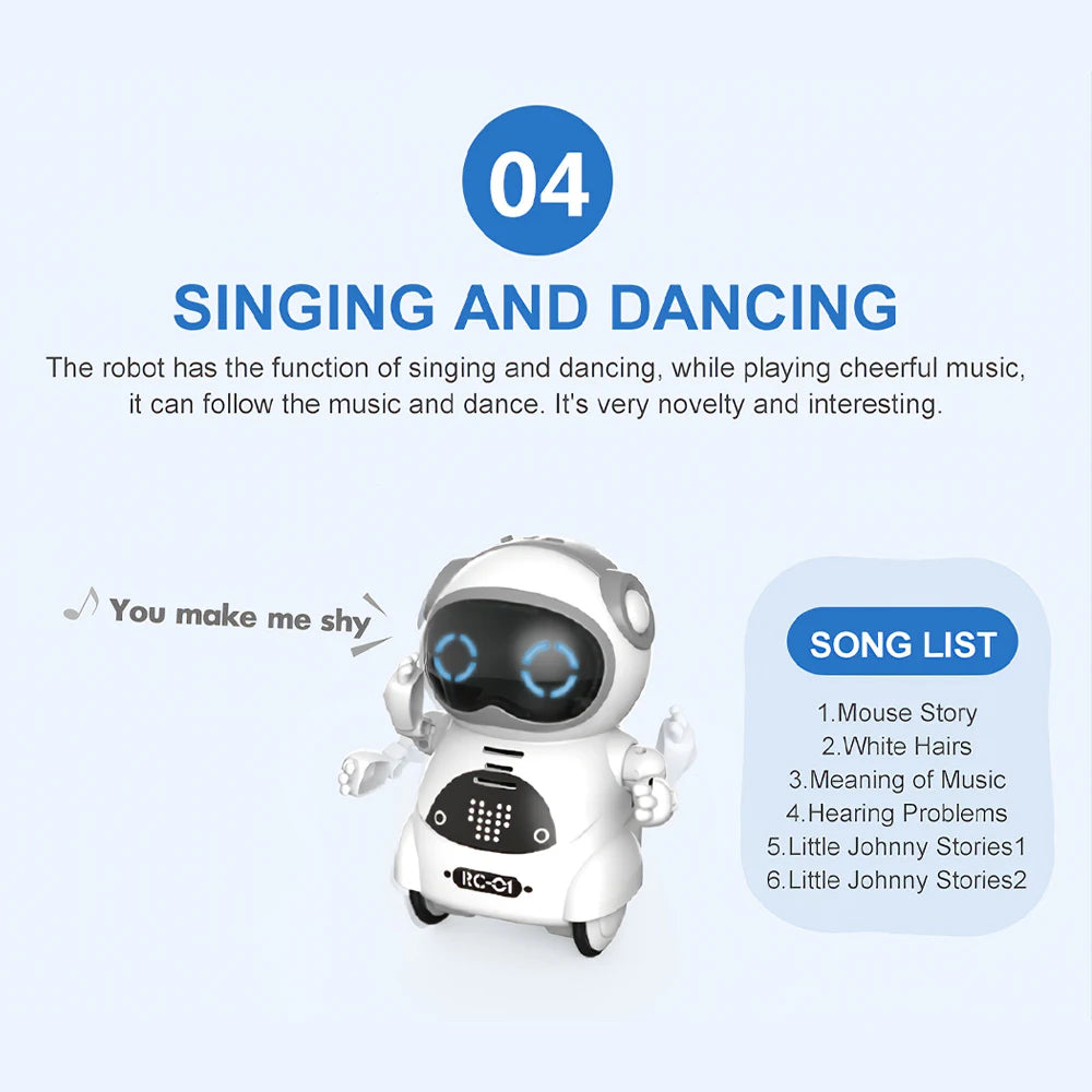 Interactive Voice Recognition Singing And Dancing Mini Smart Robot Toy