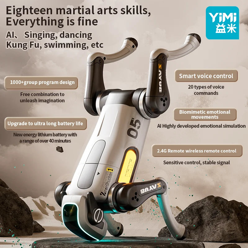 Robot Dog RC Stunt Toys 2.4GHZ Remote Control car with Mecanum Wheels, LED Eyes