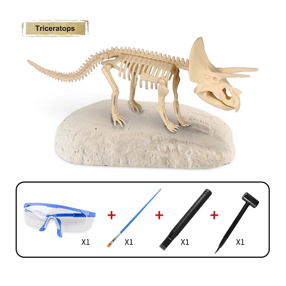 Dinosaur Fossil Excavation Kit Toys Jurassic Animal Skeleton Digging Archaeological Education