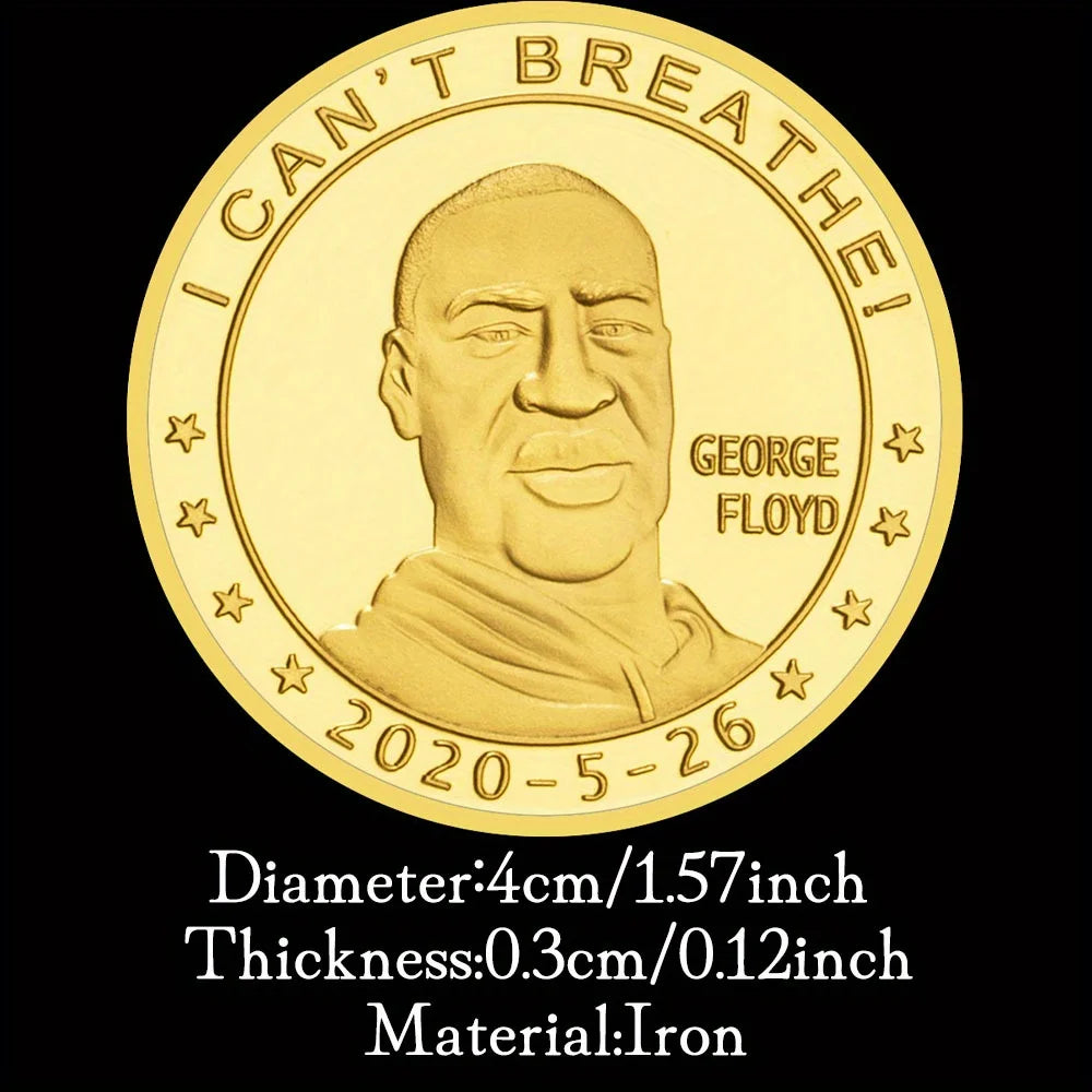 I Cant Breathe George Floyd Collectible Gold Plated Commemorative Coin Black Lives Matter Collection Art Souvenir Coin