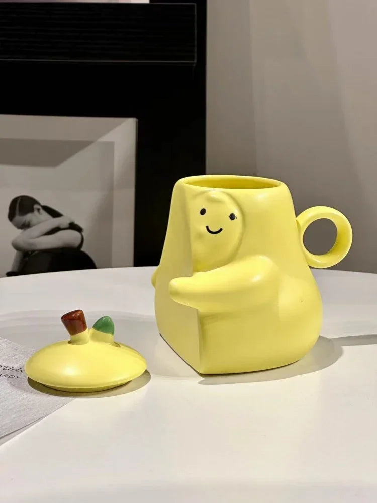 Cute Hugging Pears Matching Couple Ceramic Mugs