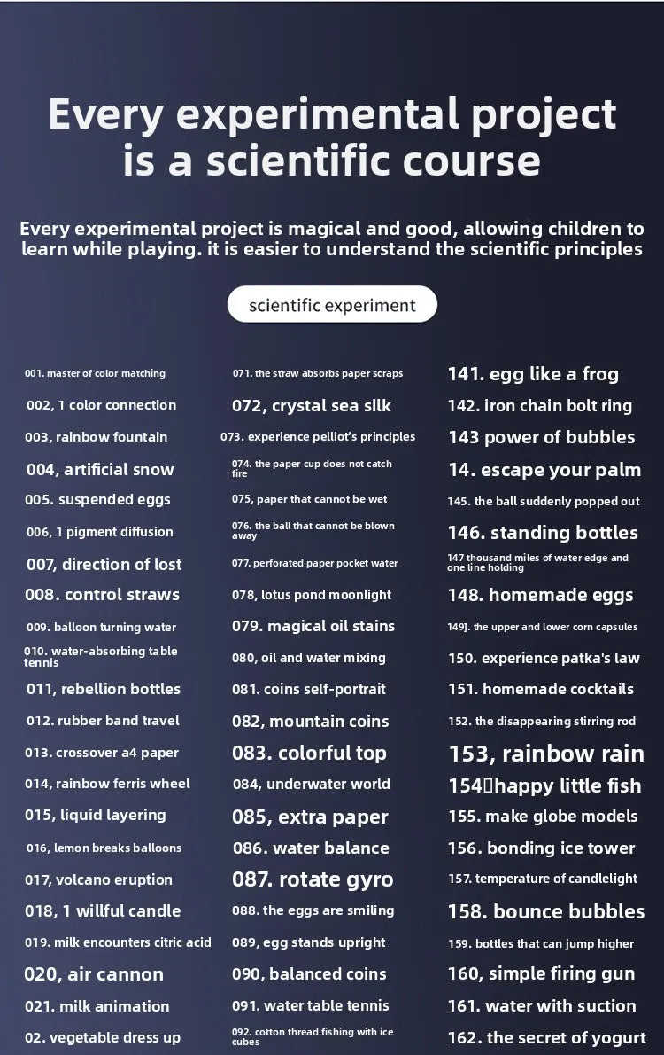 Science experiment set, Kids DIY chemistry small experiment