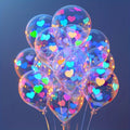 20 Inflatable Heart Balloons UV Light Activated Neon Glow