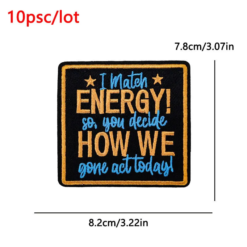 10Pcs/Lot Black History Embroidery Patch Iron-On Patches For Clothing