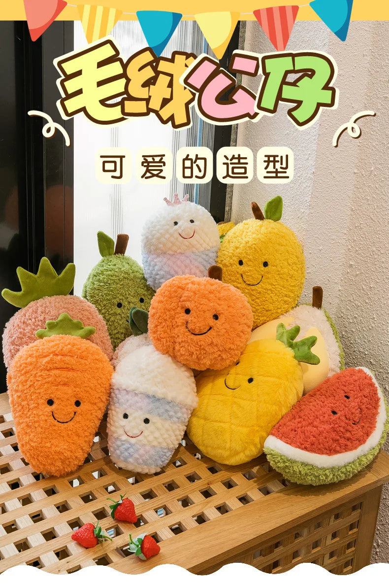 Fruit Vegetable Plush Toy Watermelon/Strawberry/Avocado/Carrot/Mushroom Plush Toy Bedroom Decoration