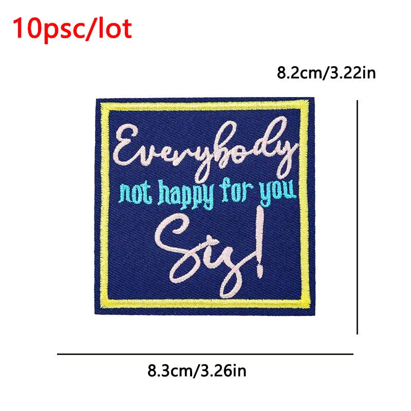 10Pcs/Lot Black History Embroidery Patch Iron-On Patches For Clothing