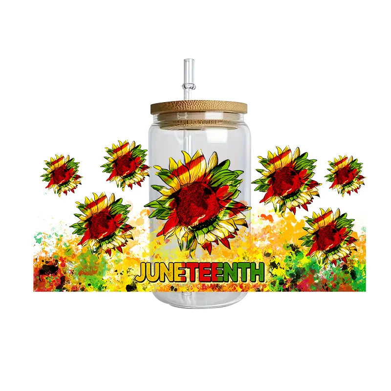 Black history series easy peel waterproof DIY Decals Retro Beauty 3D transfers crystal sticker 16oz uv